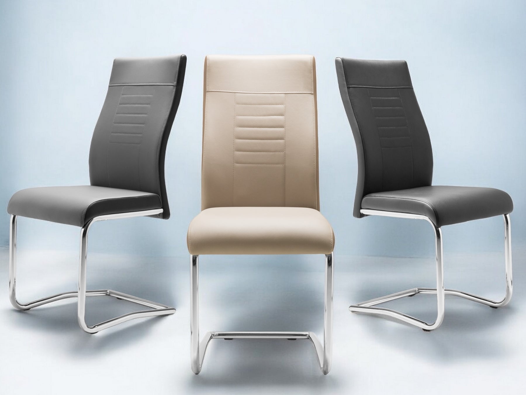 Finori Schwingstuhl Lucky 70A Kunstleder Cappuccino/Grau/Schwarz B/H/T – Möbel All Inclusive