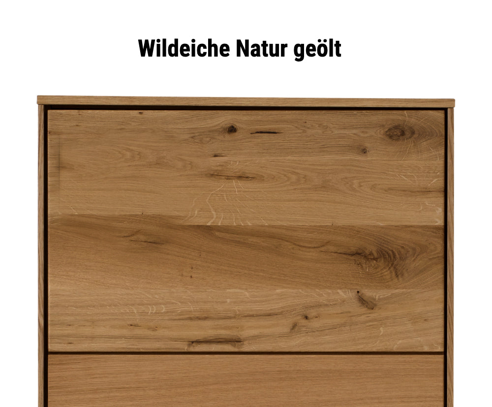 TPT Sankt Gallen Beistelltisch/Ecktisch Wildeiche massiv natur/blanco geölt, B/H/T 70 x 45 x 70 cm