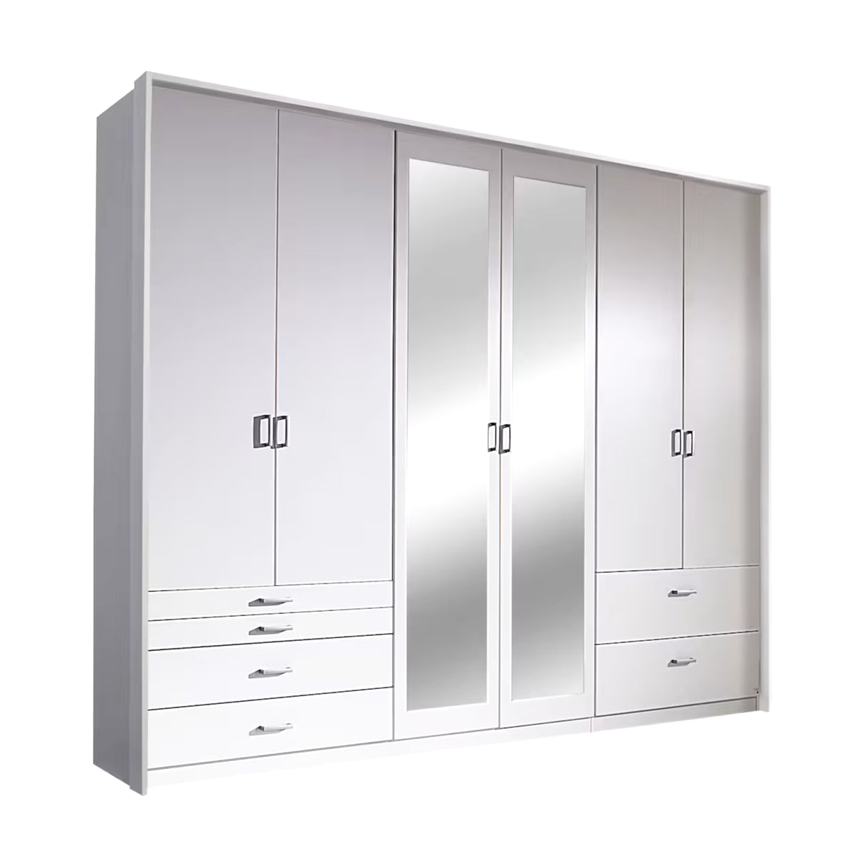 Drehtürenschrank Wildberg 6-türig mit 2 Spiegeltüren und 6 Schubladen B/H/T ca. 270 x 210 x 58 cm