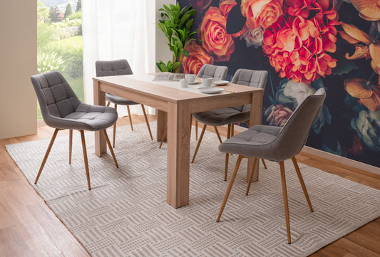 Finori Esstisch Niklas Beton-optik/Eiche-Sonoma/Artisan-Oak B/H/T 138 x 74 x 80 cm