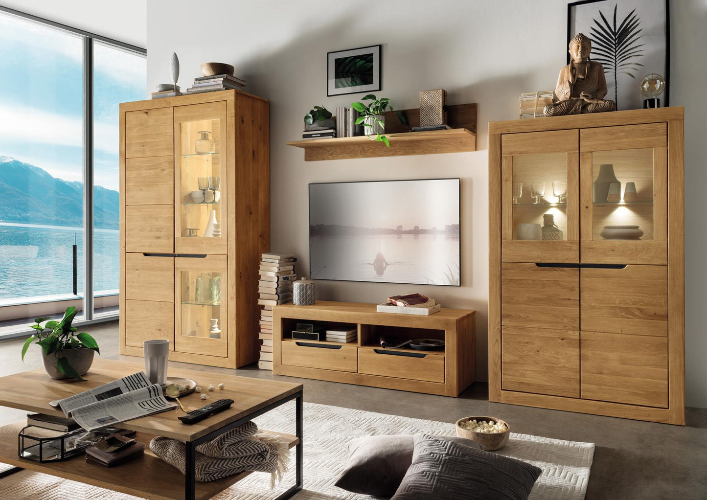 Infantil Basel Sideboard Wildeiche massiv 4-türig mit 4 Schubladen Breite 200 cm x H 90 cm