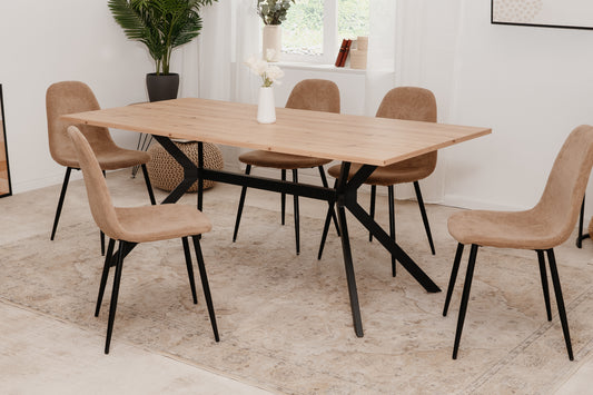 Finori Esstisch Onex Artisan-Oak/Sandstein/Schiefer dunkel B/H/T 180 x 75 x 90 cm