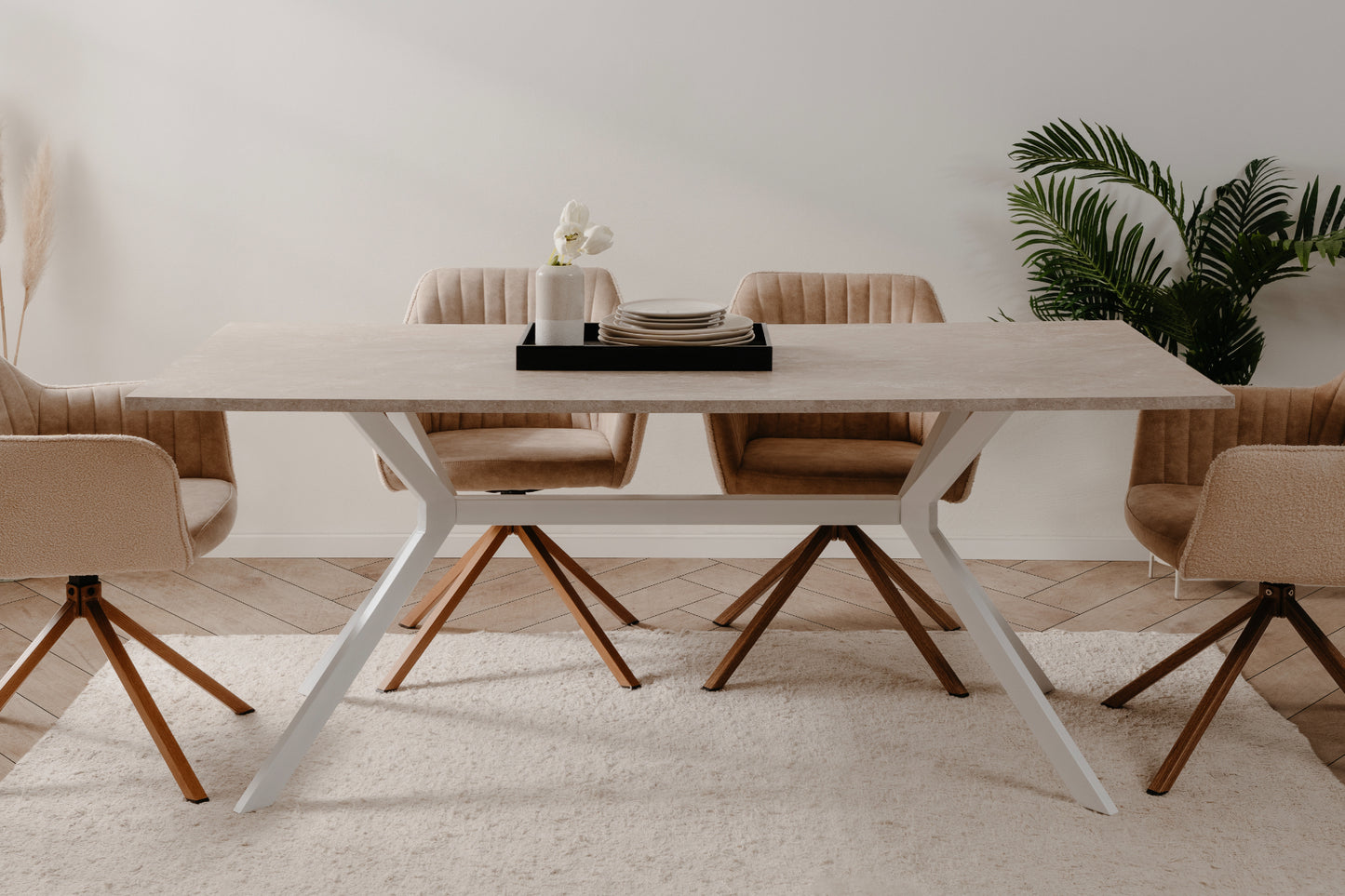 Finori Esstisch Onex Artisan-Oak/Sandstein/Schiefer dunkel B/H/T 180 x 75 x 90 cm