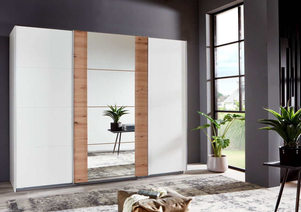 Schwebetürenschrank Bern mit Spiegeltür B/H/T ca. 270/313/360 x 236 x 64 cm