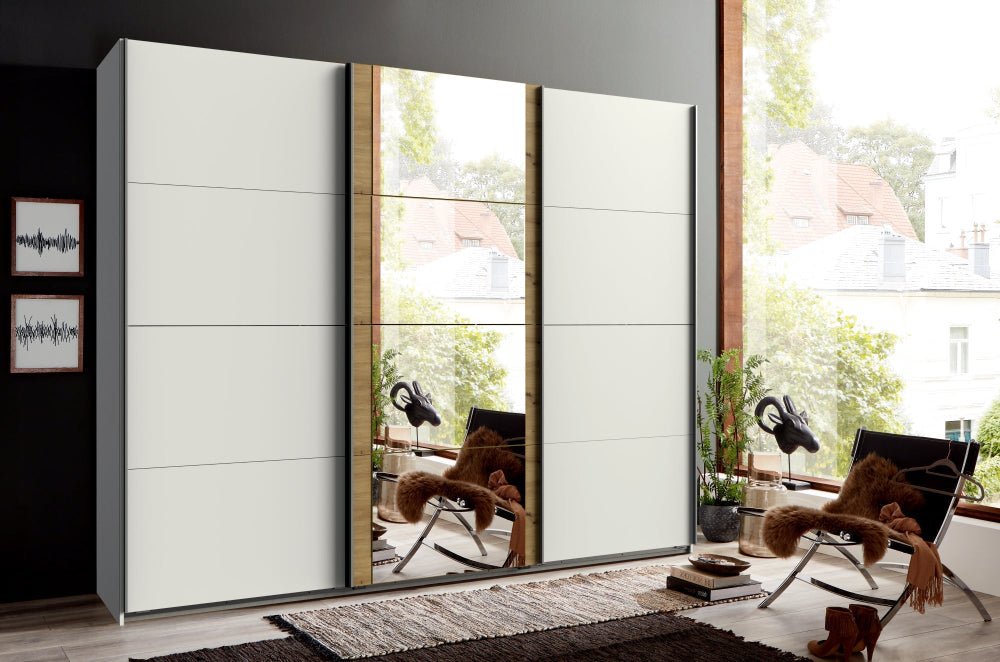 Schwebetürenschrank Bern mit Spiegeltür B/H/T ca. 270/313/360 x 236 x 64 cm