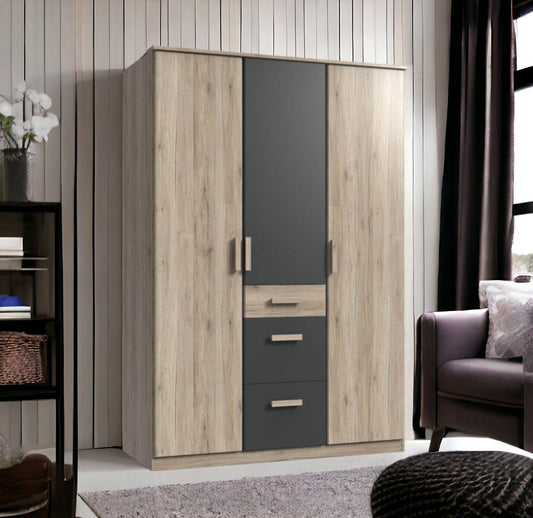 Drehtürenschrank Cariba mit Schubladen B/H/T ca. 90/135 x 199 x 58 cm Kinderzimmer