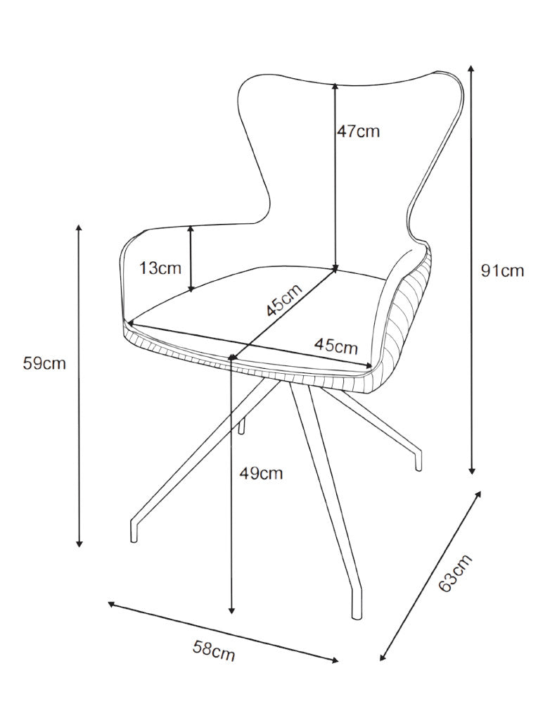 Finori Polsterstuhl Blake 70A mit Armlehnen drehbar Cord Dunkelblau/Dunkelgrau B/H/T ca. 58 x 91 x 63 cm