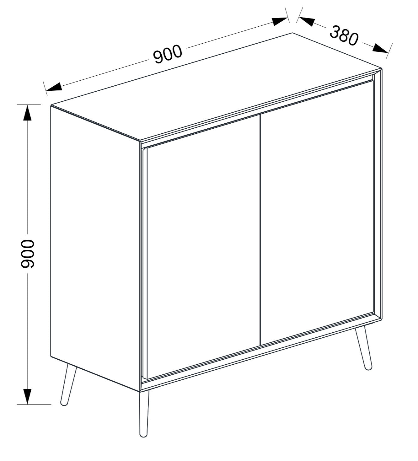 Finori Kommode Arona Sand/Schwarz ca. B/H/T 90 x 90 x 38 cm