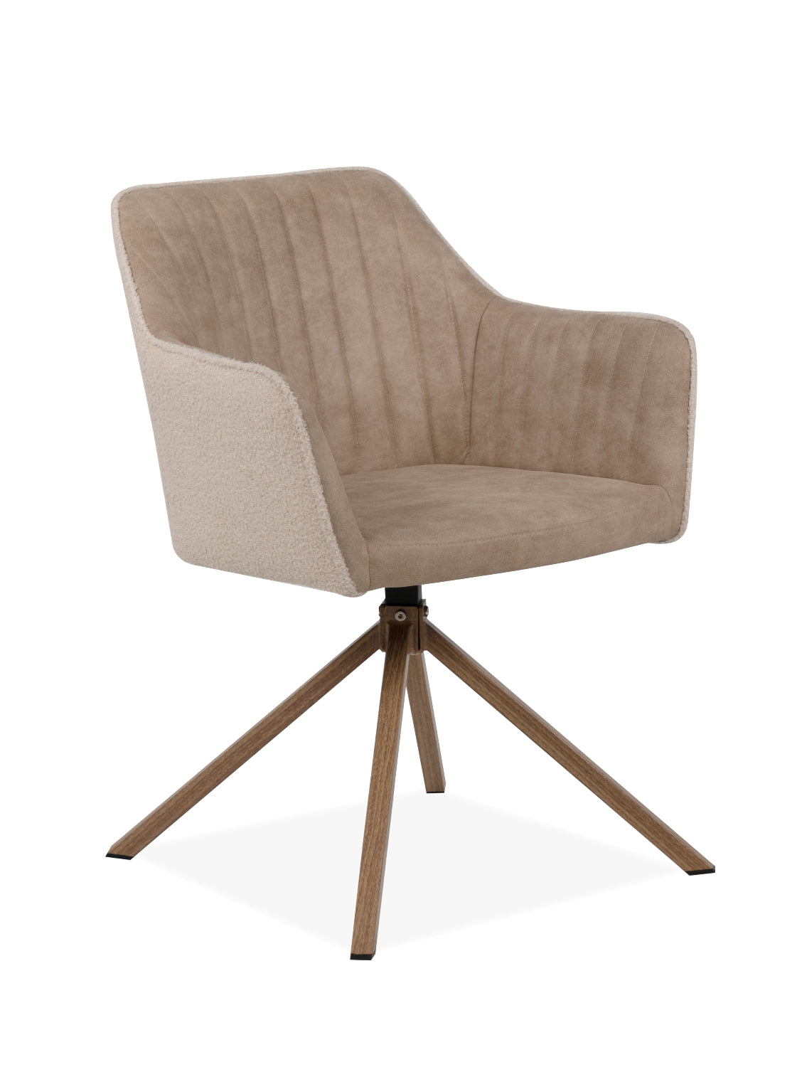 Finori Polsterstuhl Ray 70A mit Armlehnen drehbar Grau/Beige B/H/T ca. 58,5 x 81 x 60 cm