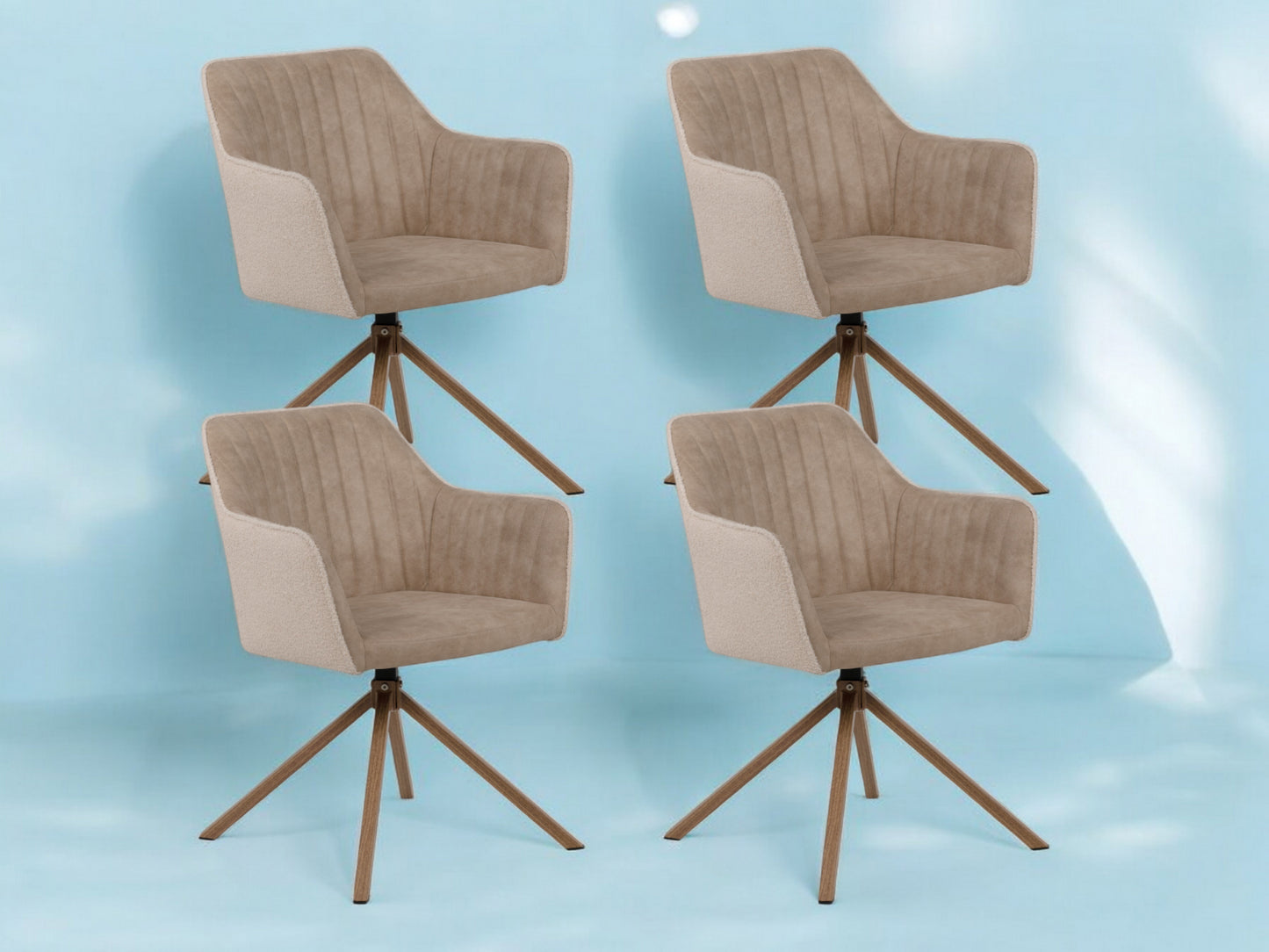 Finori Polsterstuhl Ray 70A mit Armlehnen drehbar Grau/Beige B/H/T ca. 58,5 x 81 x 60 cm