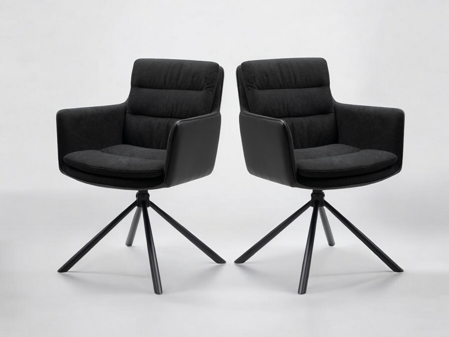 Finori Polsterstuhl Logan 70A mit Armlehnen drehbar Cord Beige/Anthrazit B/H/T ca. 59 x 88 x 63 cm