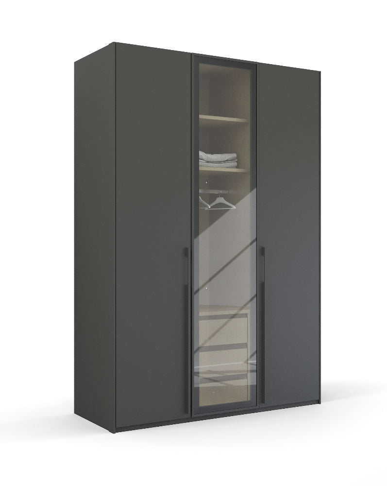 Drehtürenschrank Skat Shine mit Transparenten Grauglas Höhe 223 cm - Ausstattung Basic oder Premium