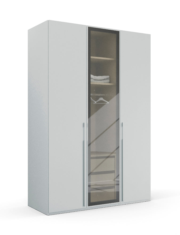 Drehtürenschrank Skat Shine mit Transparenten Grauglas Höhe 223 cm - Ausstattung Basic oder Premium