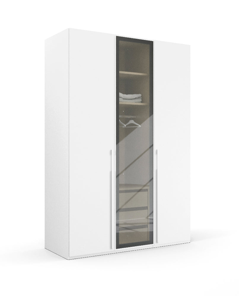 Drehtürenschrank Skat Shine mit Transparenten Grauglas Höhe 223 cm - Ausstattung Basic oder Premium