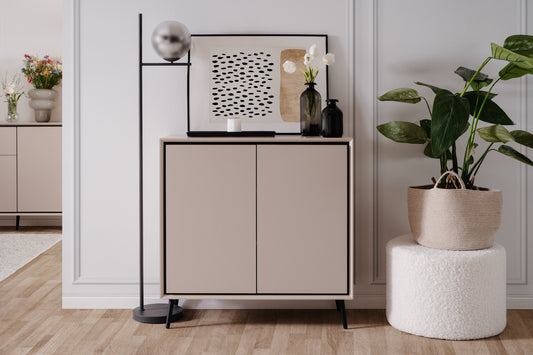 Finori Kommode Arona Sand/Schwarz ca. B/H/T 90 x 90 x 38 cm