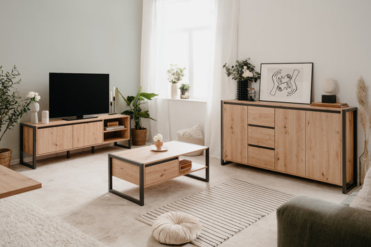 Wohnzimmer-Set Finori Denver Artisan-Oak/Anthrazit 3-teilig