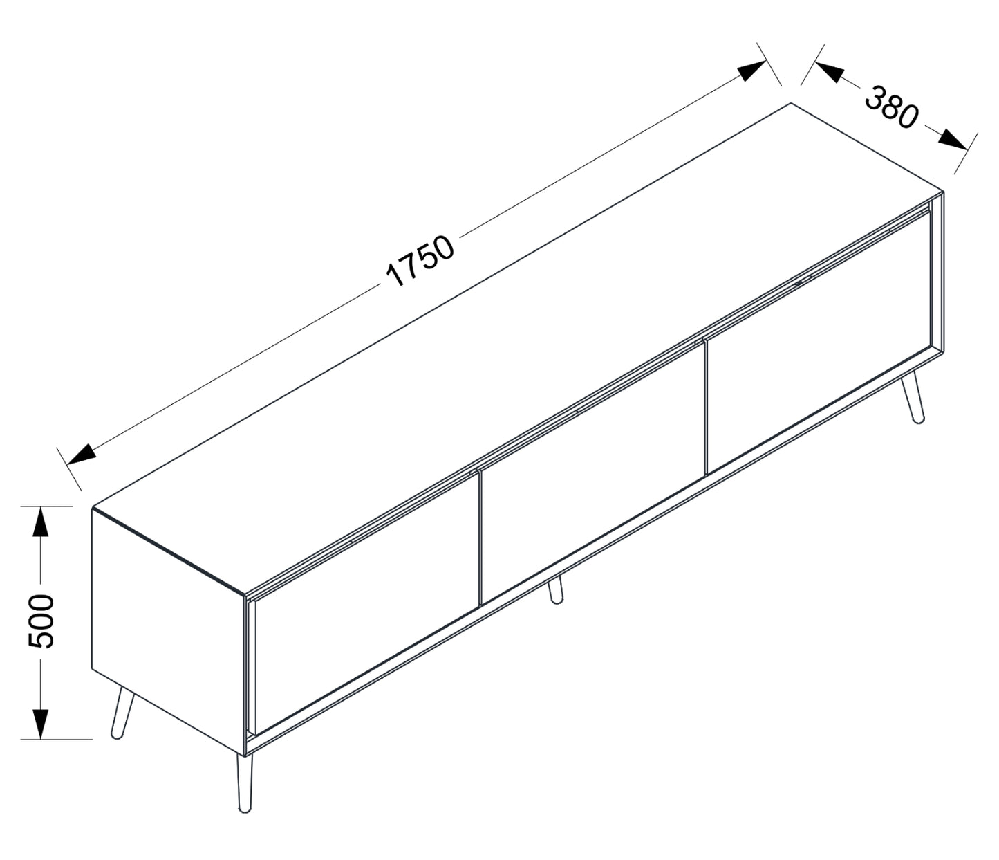 Finori TV Lowboard Arona Sand/Schwarz ca. B/H/T 175 x 50 x 38 cm