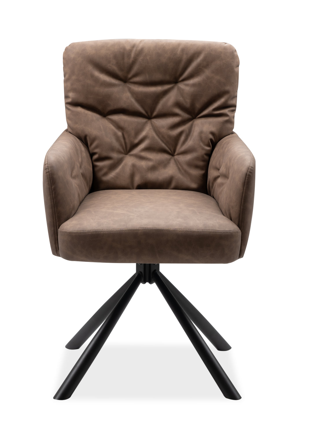 Finori Polsterstuhl Bobby 70A mit Armlehnen drehbar Lederoptik Braun B/H/T ca. 60 x 93 x 47 cm