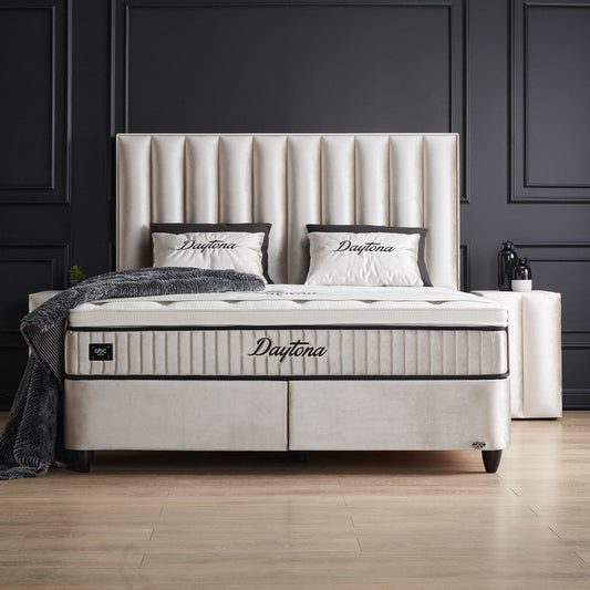 Boxspringbett Daytona Beige - mit Bettkasten & Stauraum, inkl. Lieferung & Montage