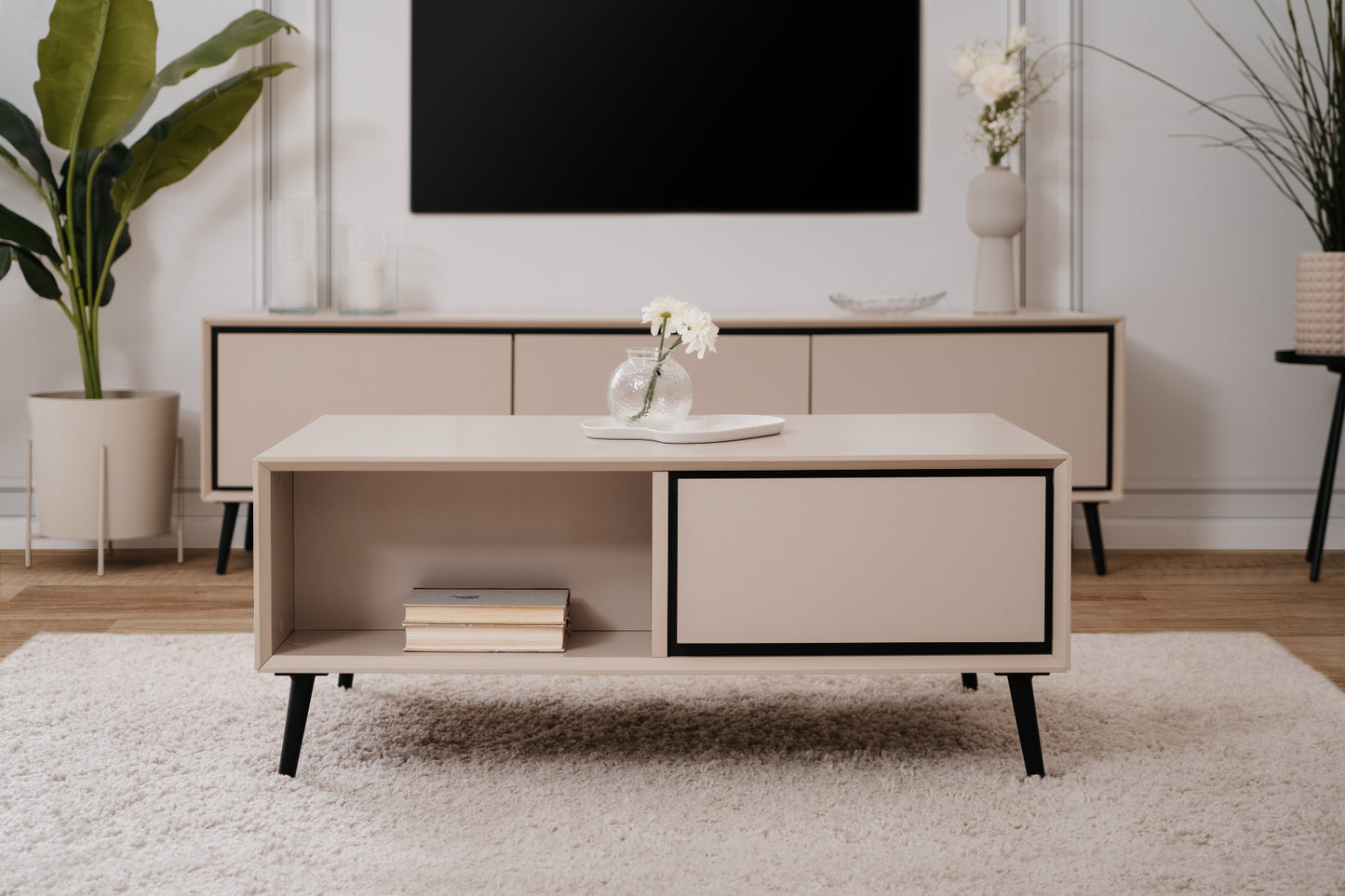 Finori Couchtisch Sand/Schwarz ca. B/H/T 94 x 40 x 55 cm