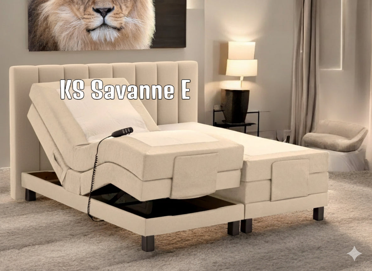 Boxspringbett KS Savanne E, Elektrisches Komfortbett mit Motor, inkl. Lieferung und Montage