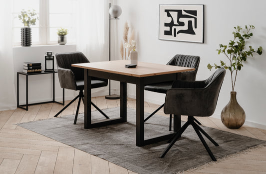 Finori Auszugtisch Denver 80B Artisan-Oak/Anthrazit B/H/T 120-160 x 75 x 80 cm
