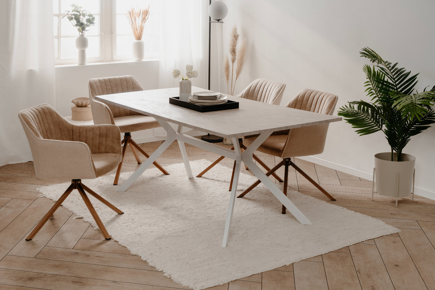 Finori Esstisch Onex Artisan-Oak/Sandstein/Schiefer dunkel B/H/T 180 x 75 x 90 cm