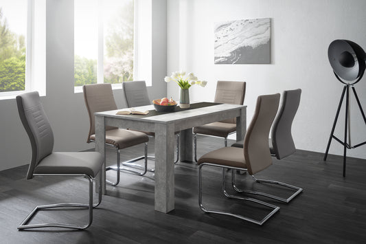 Finori Esstisch Niklas Beton-optik/Eiche-Sonoma/Artisan-Oak B/H/T 138 x 74 x 80 cm