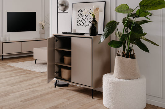 Finori Kommode Arona Sand/Schwarz ca. B/H/T 90 x 90 x 38 cm