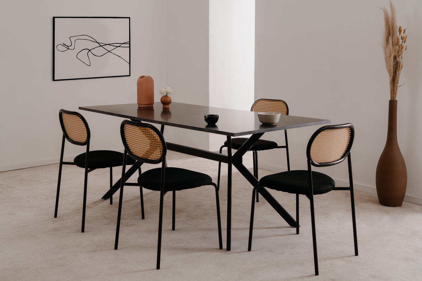 Finori Esstisch Onex Artisan-Oak/Sandstein/Schiefer dunkel B/H/T 180 x 75 x 90 cm