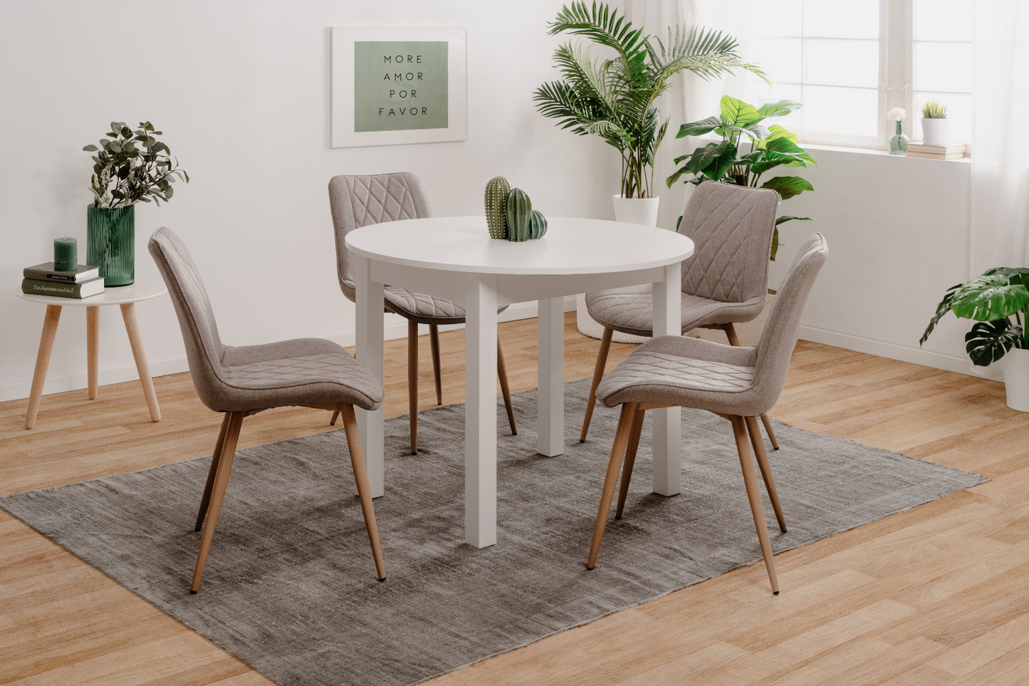 Finori Auszugtisch Coburg Rund Eiche-Sonoma/Weiß/Artisan-Oak B/H/T 100-140 x 76 x 100 cm