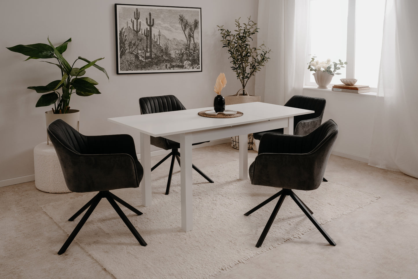 Finori Auszugtisch Coburg Eiche-Sonoma/Weiß/Artisan-Oak B/H/T 120-160 x 76 x 70 cm