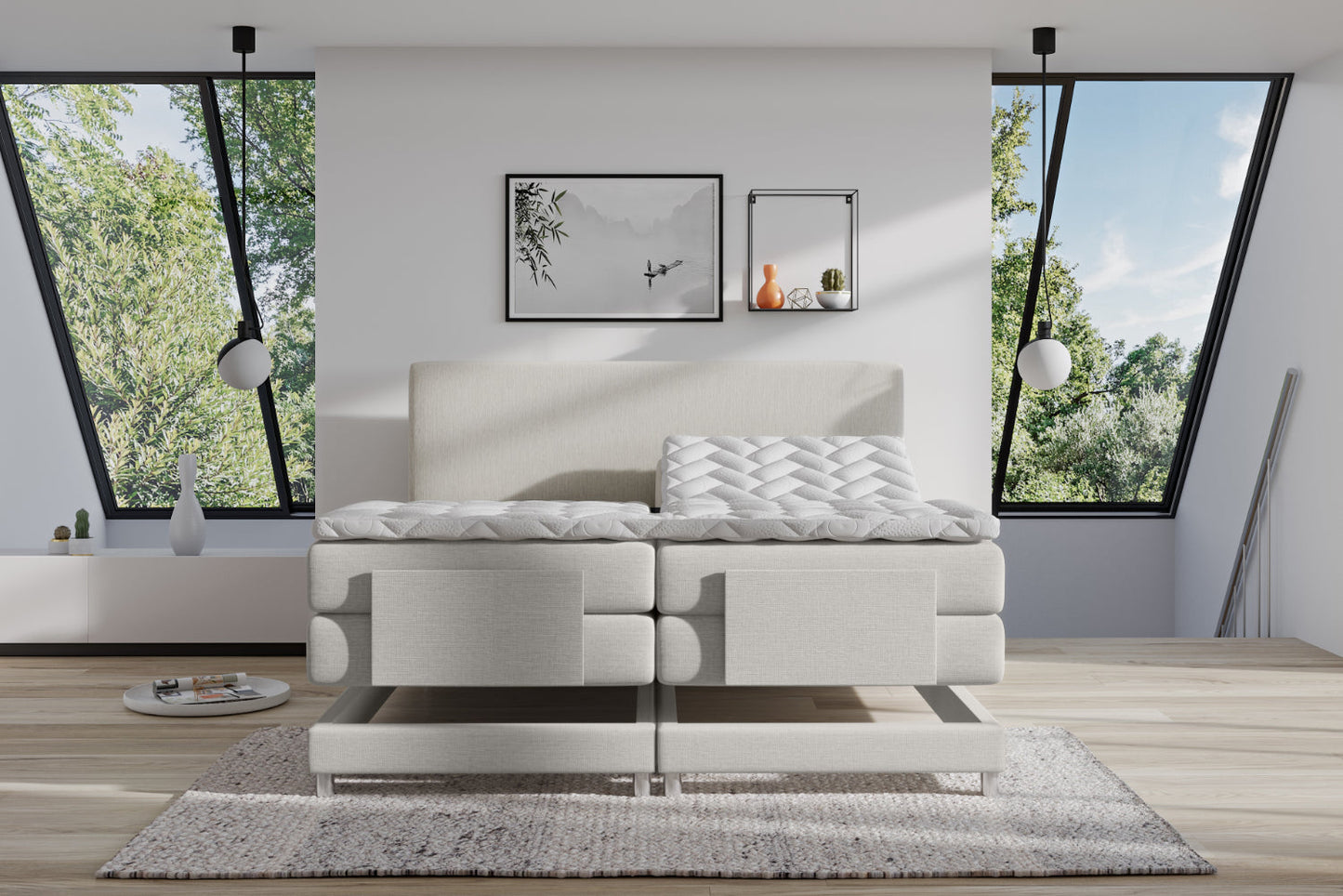 Boxspringbett Ampera elektrisch verstellbar mit Motor, inkl. kostenlose Lieferung und Montage