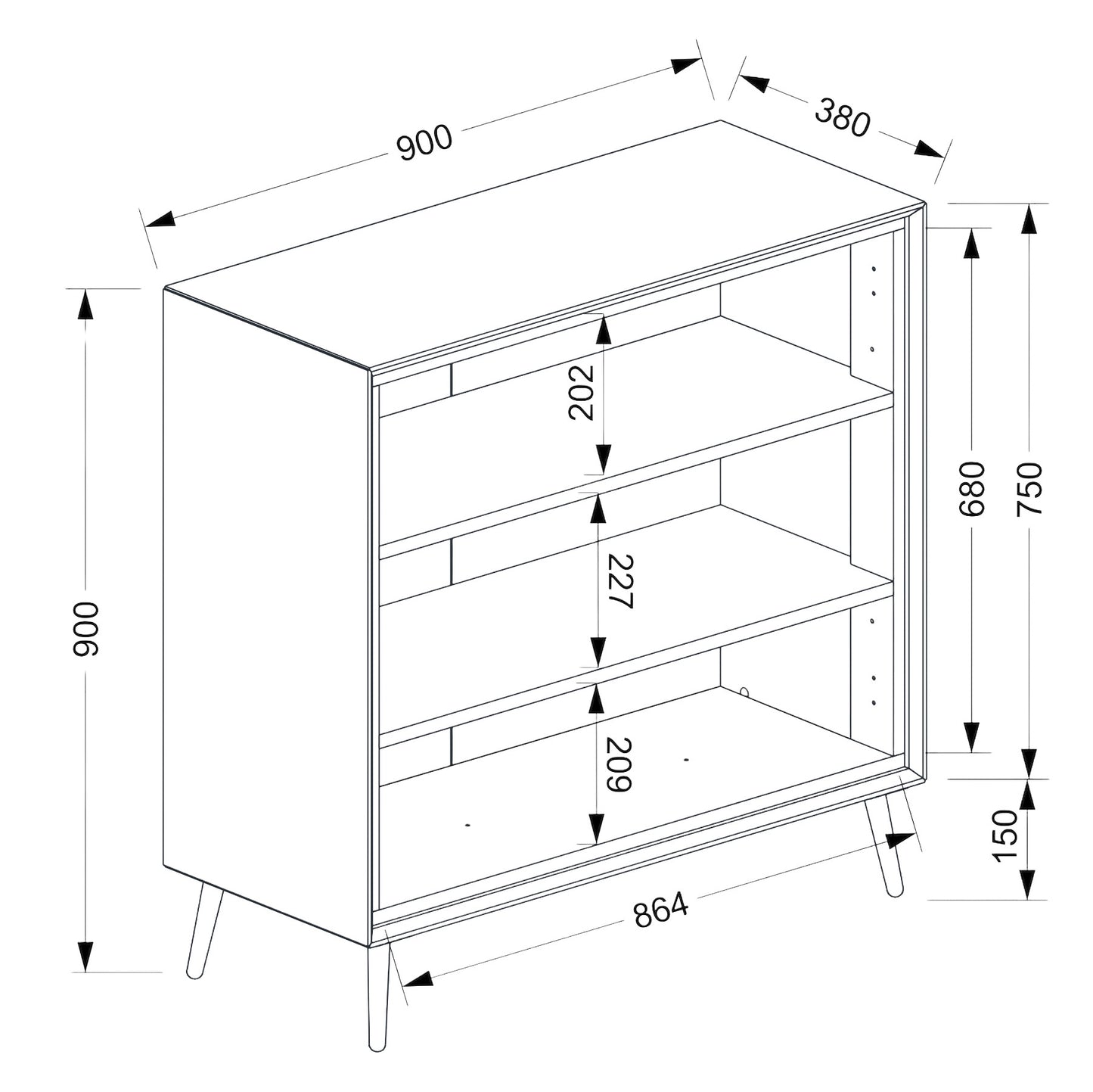 Finori Kommode Arona Sand/Schwarz ca. B/H/T 90 x 90 x 38 cm