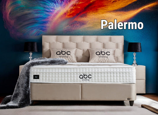Boxspringbett Palermo Beige Voll-orthopädisches Komfortbett mit Bettkasten, Stauraum, inkl. kostenlose Lieferung und Montage