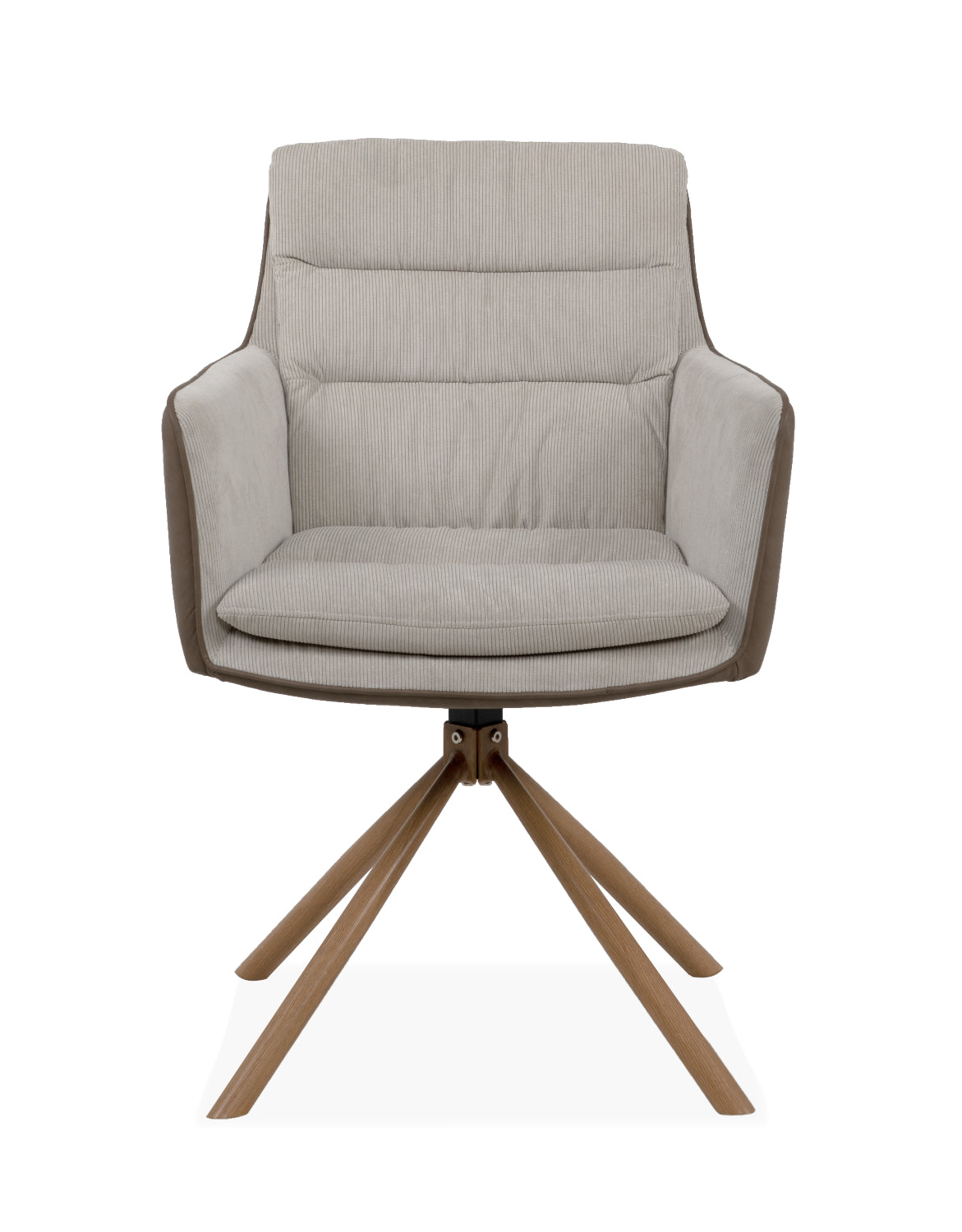 Finori Polsterstuhl Logan 70A mit Armlehnen drehbar Cord Beige/Anthrazit B/H/T ca. 59 x 88 x 63 cm