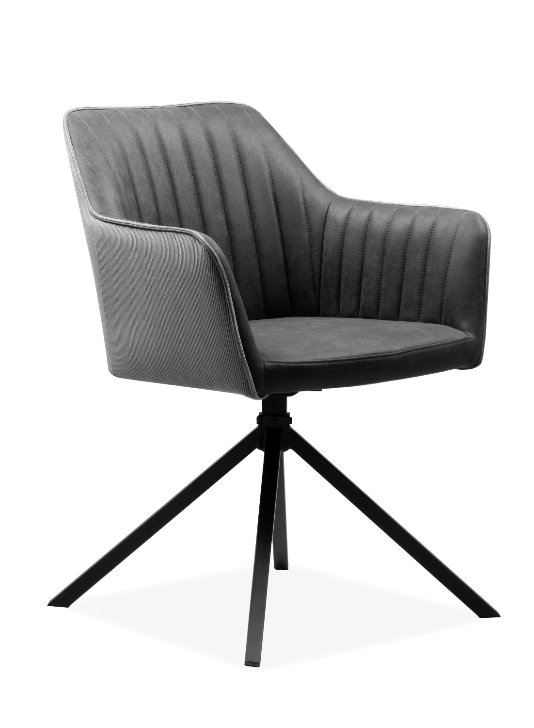 Finori Polsterstuhl Ray 70A mit Armlehnen drehbar Grau/Beige B/H/T ca. 58,5 x 81 x 60 cm