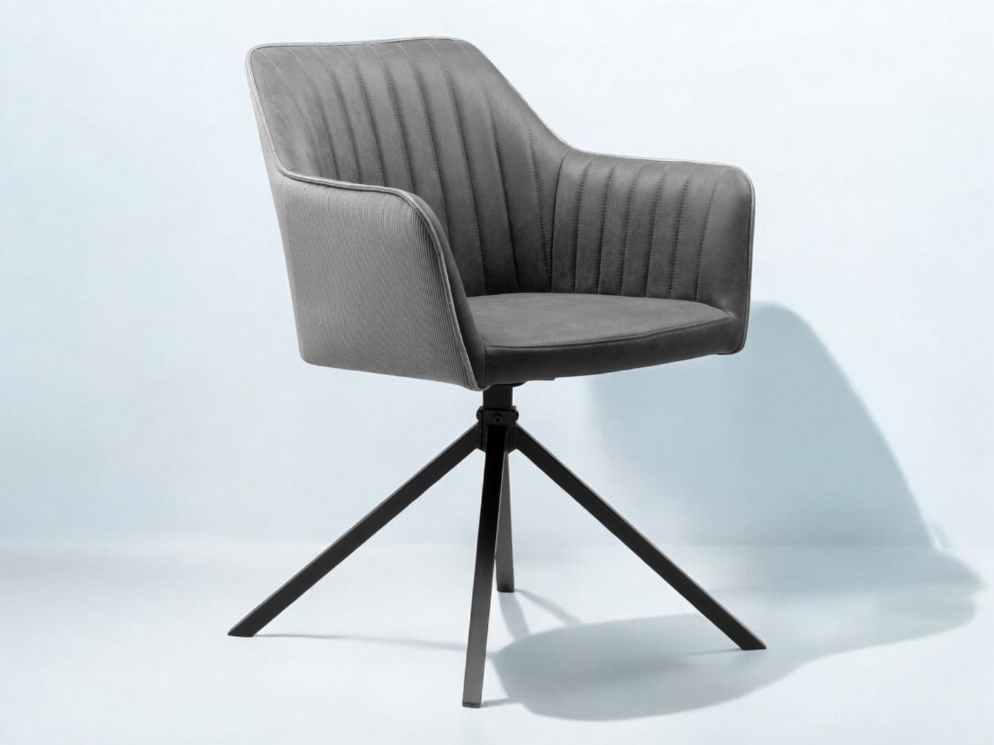 Finori Polsterstuhl Ray 70A mit Armlehnen drehbar Grau/Beige B/H/T ca. 58,5 x 81 x 60 cm