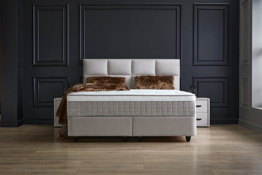 Boxspringbett Ayana Hellgrau - mit Bettkasten & Stauraum, inkl. Lieferung & Montage