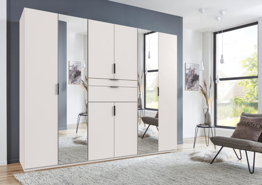 Drehtürenschrank Moldau 6-türig mit 2 Spiegel und 2 Schubladen B/H/T ca. 270 x 208 x 58 cm