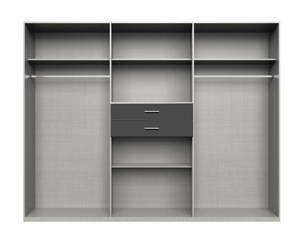 Drehtürenschrank Odessa 6-türig mit 2 Spiegel und 2 Schubladen B/H/T ca. 270 x 208 x 58 cm