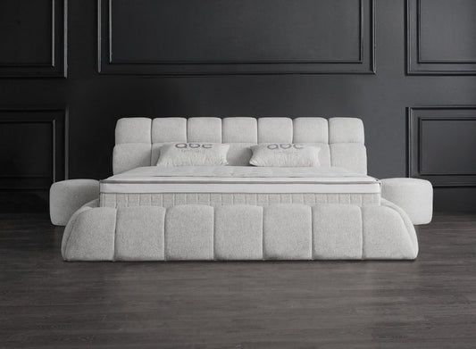 Boxspringbett Claudi Crembeige - mit Bettkasten & Stauraum, inkl. Lieferung & Montage