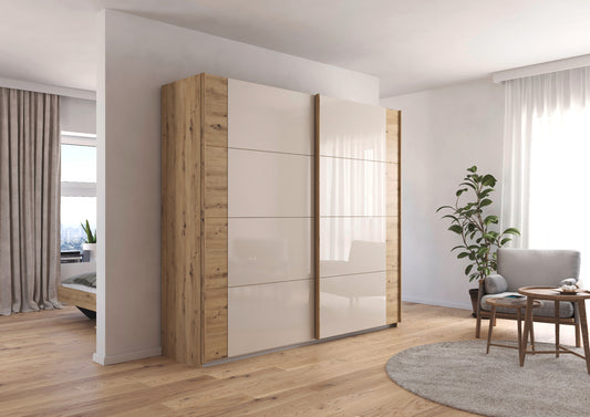 Schwebetürenschrank Artemis 2-türig Farbglastüren B/H/T 225 x 210 x 62 cm