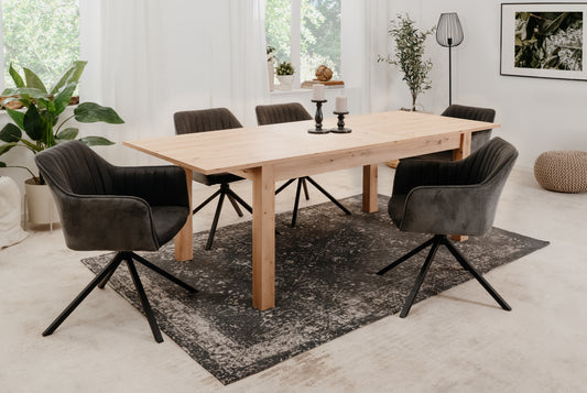 Finori Polsterstuhl Ray 70A mit Armlehnen drehbar Grau/Beige B/H/T ca. 58,5 x 81 x 60 cm