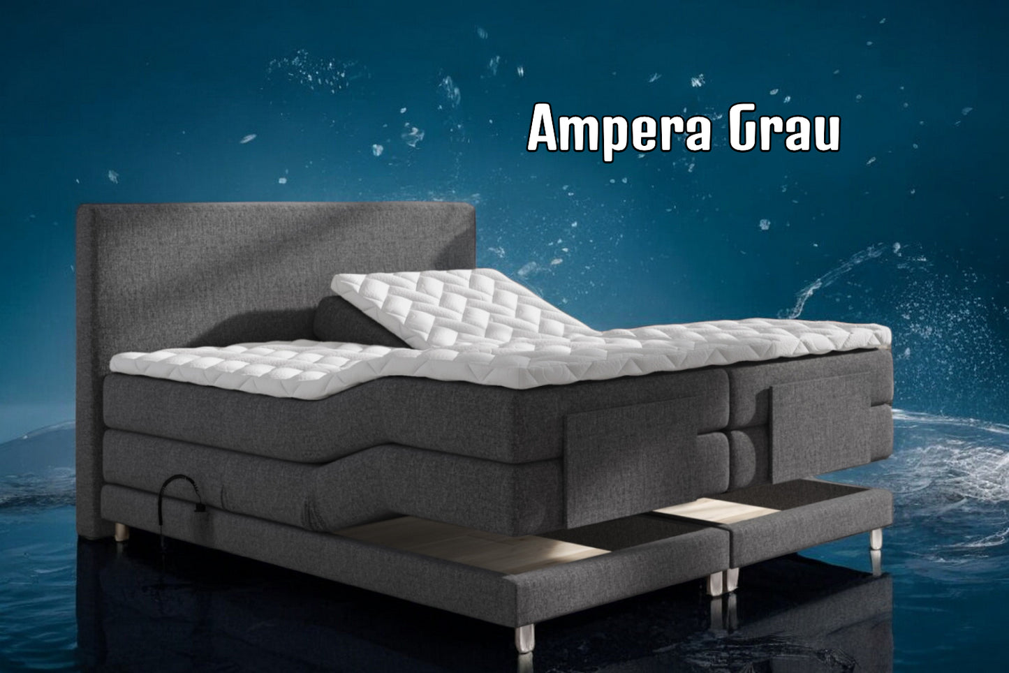 Boxspringbett Ampera elektrisch verstellbar mit Motor, inkl. kostenlose Lieferung und Montage