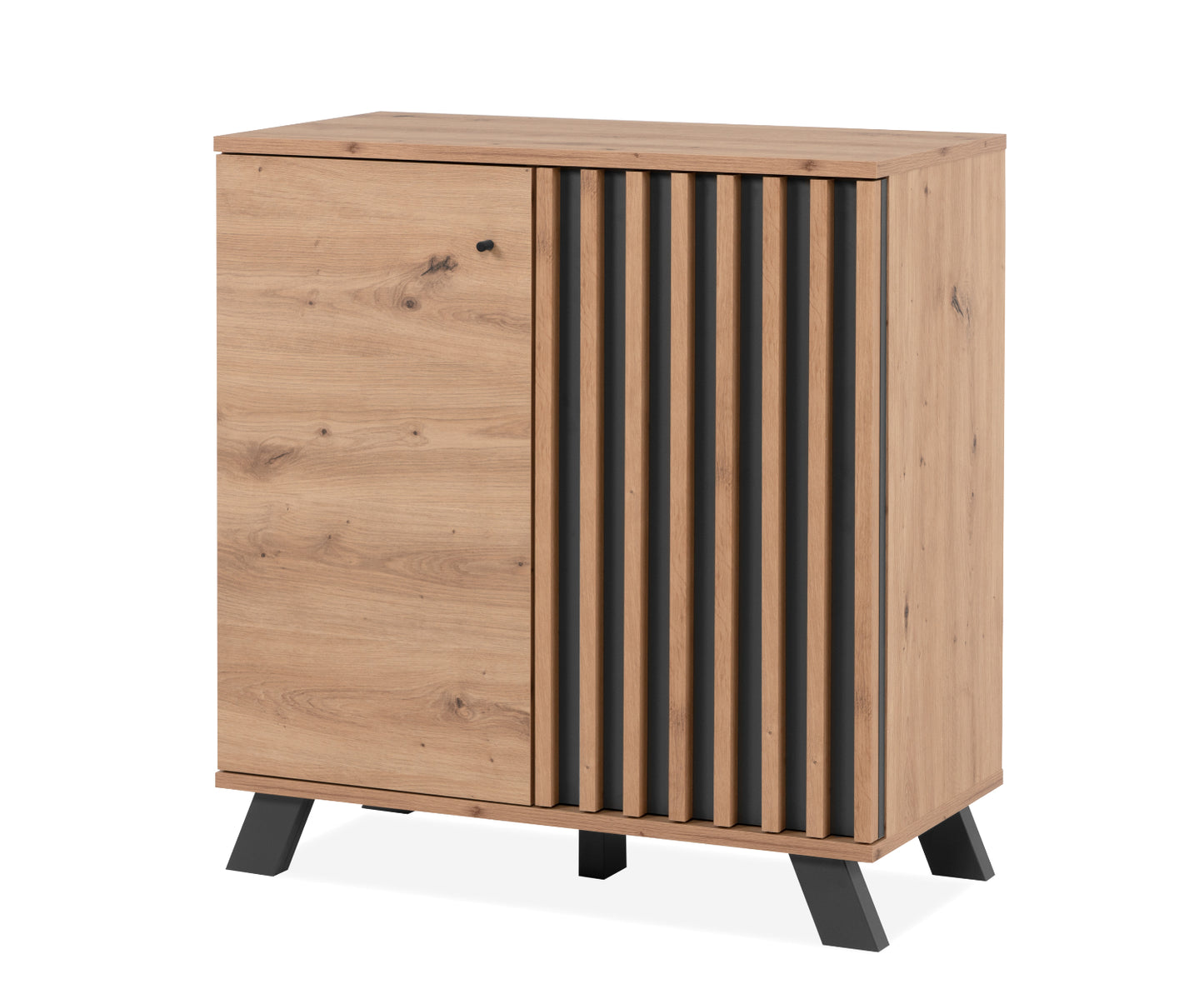 Finori Kommode Medan 01 D Artisan-Oak/Anthrazit mit Lamelenelementen ca. B/H/T 80 x 85 x 40 cm