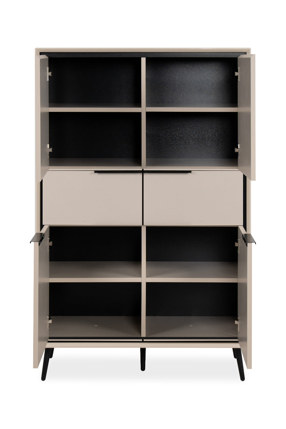 Finori Highboard mit Schubladen Arona Sand/Schwarz ca. B/H/T 90 x 140 x 38 cm