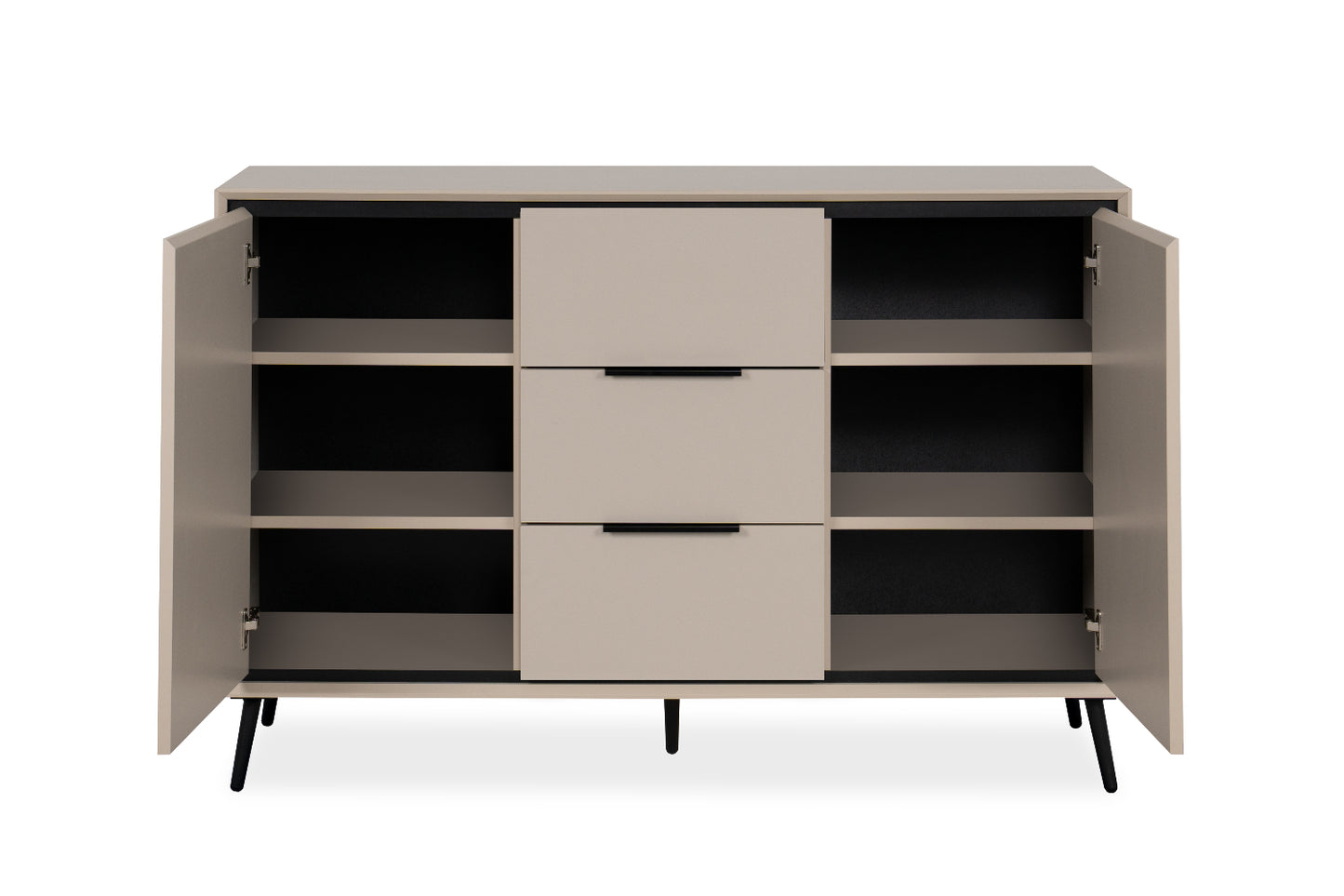 Finori Kombikommode mit Schubladen Arona Sand/Schwarz ca. B/H/T 135 x 90 x 38 cm