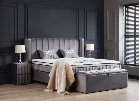 Boxspringbett Ophelia Grau - mit Bettkasten & Stauraum, inkl. Lieferung & Montage