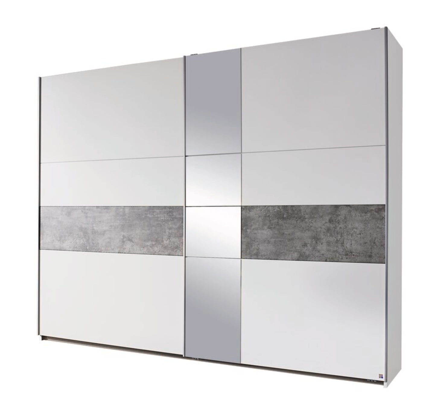 Schwebetürenschrank Korbach 2-türig mit Teilspiegelfront B/H/T 261 x 210 x 59 cm, Zubehör Classic